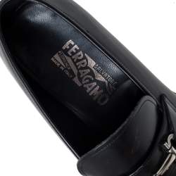Pre Owned Salvatore Ferragamo Black Leather Horsebit Slip On Loafers Size 43 