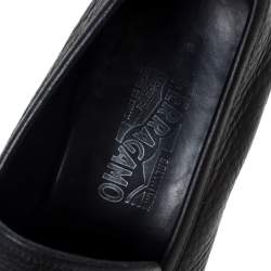 Salvatore Ferragamo Black Leather Horsebit Slip On Loafers Size 43