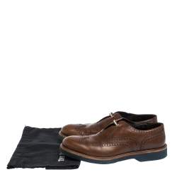 مملوكة مسبقًا Salvatore Ferragamo Brown Brogue Leather Oxford Size 42