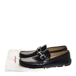 Pre Owned حذاء لوفرز سالفاتوري فيراغامو غانسيني بيت جلد أسود مقاس 44