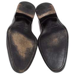 Pre Owned Salvatore Ferragamo Brown/Purple Leather Wingtip Derby Size 42.5