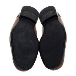 Pre Owned Salvatore Ferragamo Brown Leather Tangeri Loafers Size 44