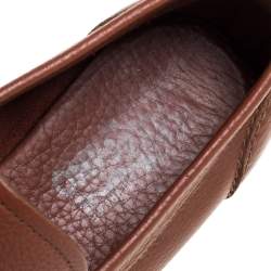 Pre Owned Salvatore Ferragamo Brown Leather Tangeri Loafers Size 44