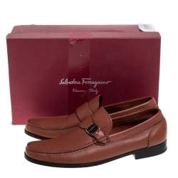 Pre Owned Salvatore Ferragamo Brown Leather Tangeri Loafers Size 44