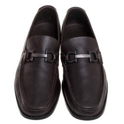 Pre Owned حذاء لوفرز سالفاتوري فيراغامو تازيو جلد بني مقاس 44