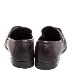 Pre Owned حذاء لوفرز سالفاتوري فيراغامو تازيو جلد بني مقاس 44