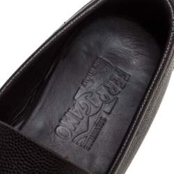 Pre Owned حذاء لوفرز سالفاتوري فيراغامو تازيو جلد بني مقاس 44