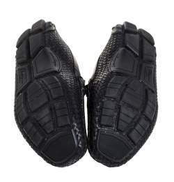 Pre Owned Salvatore Ferragamo Woven Black Leather Parigi Bit Loafers Size 44