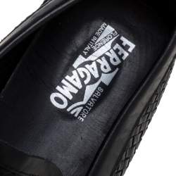 Pre Owned Salvatore Ferragamo Woven Black Leather Parigi Bit Loafers Size 44