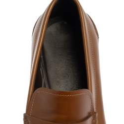 Pre Owned Salvatore Ferragamo Tan Glaze Leather Penny Loafers Size 41