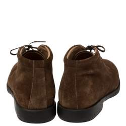 Salvatore Ferragamo Brown Suede Desert Ankle Boots Size 42