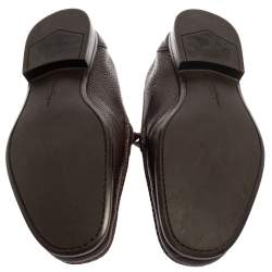 Pre Owned Salvatore Ferragamo Brown Leather Gancini Bit Loafers Size 43.5