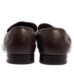 Pre Owned Salvatore Ferragamo Brown Leather Gancini Bit Loafers Size 43.5