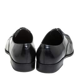 Pre Owned حذاء أوكسفوردز سالفاتوري فيراغامو جلد أسود برباط مقاس 44.5