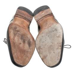 Pre Owned حذاء أوكسفوردز سالفاتوري فيراغامو جلد أسود برباط مقاس 44.5