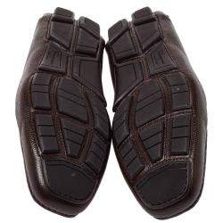 Pre Owned حذاء لوفرز سالفاتوري فيراغامو دريفر جلد بني مقاس 41.5