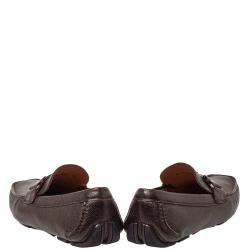 Pre Owned حذاء لوفرز سالفاتوري فيراغامو دريفر جلد بني مقاس 41.5