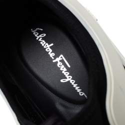 Salvatore Ferragamo Black/White Fabric And Rubber Answer Slip On Sneakers Size 44