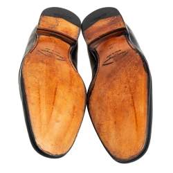 Salvatore Ferragamo Black Leather Slip On Loafers Size 43.5