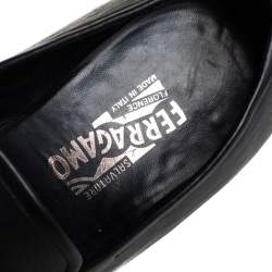Salvatore Ferragamo Black Leather Slip On Loafers Size 43.5