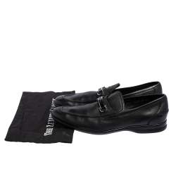 Pre Owned حذاء لوفرز سالفاتورى فيراغامو سليب أون غانيشنى جلد أسود مقاس 44