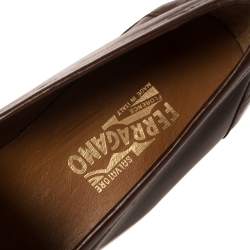 Pre Owned Salvatore Ferragamo Brown Leather Tassel Fringe Loafers Size 43.5