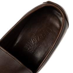 مملوكة مسبقًا حذاء لوفرز سالفاتوري فيراغامو غانسيني بيت جلد بني مقاس 43.5