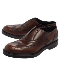 Pre Owned Salvatore Ferragamo Brown Leather Brogue Oxford Size 42