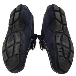 Pre Owned Salvatore Ferragamo Blue Suede Gancini Loafers Size 41.5