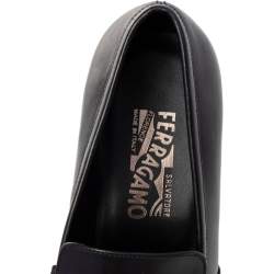 Salvatore Ferragamo Black Leather Gancini Bit Loafers Size 44