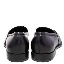 Salvatore Ferragamo Black Leather Gancini Bit Loafers Size 44