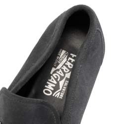 Pre Owned Salvatore Ferregamo Grey Suede Gancini  Loafers Size 43.5