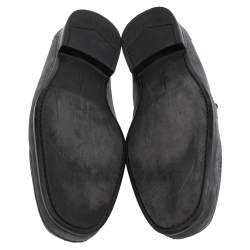 Pre Owned Salvatore Ferregamo Grey Suede Gancini  Loafers Size 43.5