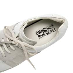 Salvatore Ferragamo White Leather Low Top Sneakers Size 45