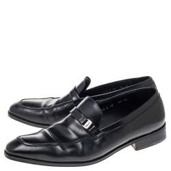 Pre Owned حذاء لوفرز سالفاتوري فيراغامو ماتيا جلد أسود مقاس 43.5