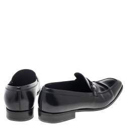 Pre Owned حذاء لوفرز سالفاتوري فيراغامو ماتيا جلد أسود مقاس 43.5