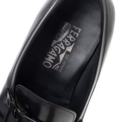 Pre Owned حذاء لوفرز سالفاتوري فيراغامو ماتيا جلد أسود مقاس 43.5