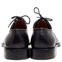 Pre Owned Salvatore Ferragamo Black Leather Lace Up Oxford Size 42.5