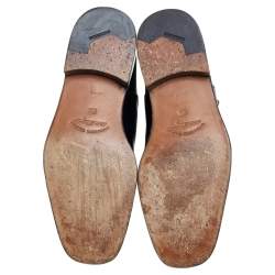 Pre Owned Salvatore Ferragamo Black Leather Buckle Ankle Boots Size 41.5