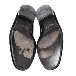 Pre Owned Salvatore Ferragamo Black Velvet Gancini Bit Slip On Loafers Size 42.5