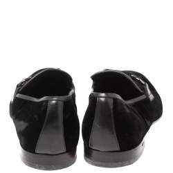 Pre Owned Salvatore Ferragamo Black Velvet Gancini Bit Slip On Loafers Size 42.5
