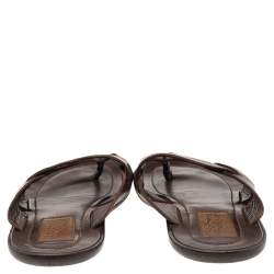 Salvatore Ferragamo Brown Leather Thong Sandals Size 40.5