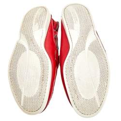Salvatore Ferragamo Red Leather Slip On Loafers Size 46