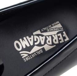 مملوكة مسبقًا Salvatore Ferragamo Black Patent Leather Parigi Gancini Driver Loafers Size 43