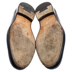 Pre Owned حذاء لوفرز سالفاتوري فيراغامو غانشيني بيت جلد أزرق كحلي مقاس 42.5