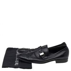 Pre Owned حذاء لوفرز سالفاتوري فيراغامو سليب أون جلد أسود مقاس 44