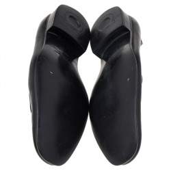 Pre Owned حذاء لوفرز سالفاتوري فيراغامو سليب أون جلد أسود مقاس 44