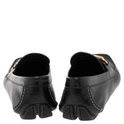 Pre Owned Salvatore Ferragamo Black Leather Slip On Loafers Size 44