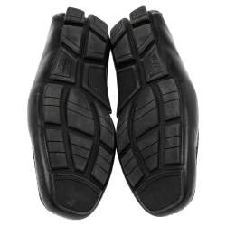 Pre Owned Salvatore Ferragamo Black Leather Slip On Loafers Size 44