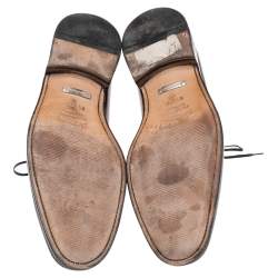 Pre Owned حذاء أوكسفوردز سالفاتوري فيراغامو جلد أسود برباط مقاس 42.5